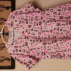 Cancer awareness scrub shirt